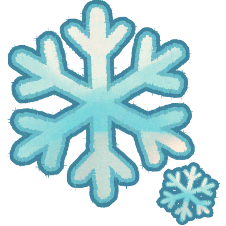 a large snowflake and a small snowflake